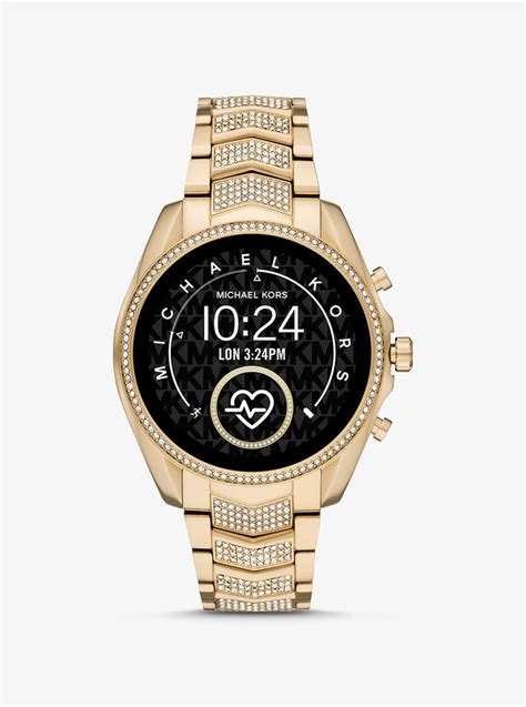 michael kors access gen 5 bradshaw pavé gold-tone smartwatch|Gen 5 Bradshaw Pavé Gold.